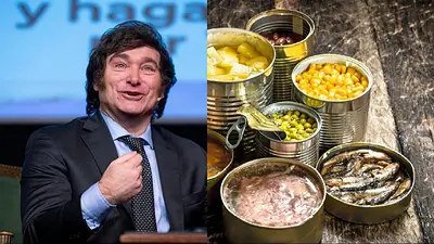 Javier Milei y alimentos enlatados Javier Milei y alimentos enlatados