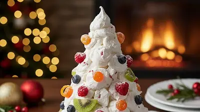 Cómo es la receta del arbolito de merengues y frutas. Cómo es la receta del arbolito de merengues y frutas.