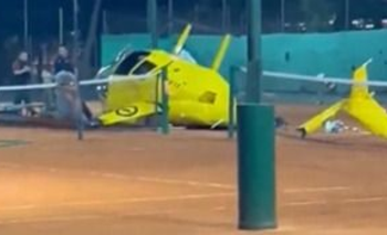 Se cayó un helicóptero en una cancha de tenis en Palermo | Caba