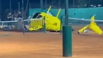 Se cayó un helicóptero en una cancha de tenis en Palermo Se cayó un helicóptero en una cancha de tenis en Palermo