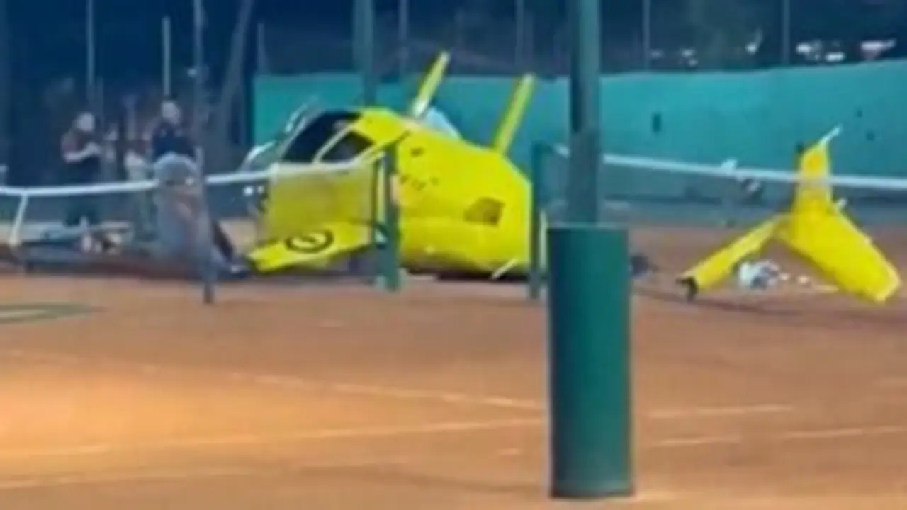 Se cayó un helicóptero en una cancha de tenis en Palermo