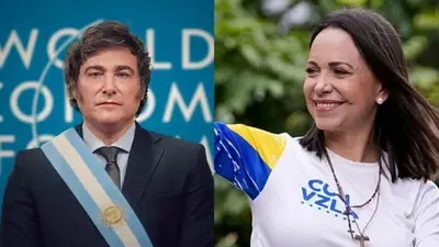Javier Milei y María Corina Machado Javier Milei y María Corina Machado