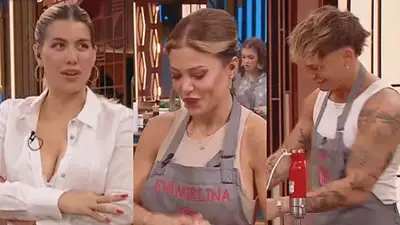 A la izquierda, Wanda Nara; a la derecha, Ian Lucas; en el medio, Evangelina Anderson. A la izquierda, Wanda Nara; a la derecha, Ian Lucas; en el medio, Evangelina Anderson.