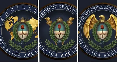 Malvinas tapadas y copia a EE.UU.: los nuevos escudos de los ministerios de Milei Malvinas tapadas y copia a EE.UU.: los nuevos escudos de los ministerios de Milei