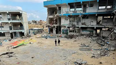 Escuela destruida en la Franja de Gaza Escuela destruida en la Franja de Gaza