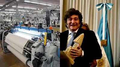 Fábrica textil y Javier Milei Fábrica textil y Javier Milei