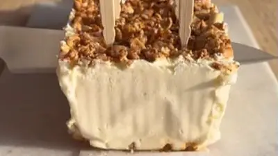 helado de limón y garrapiñada. helado de limón y garrapiñada.