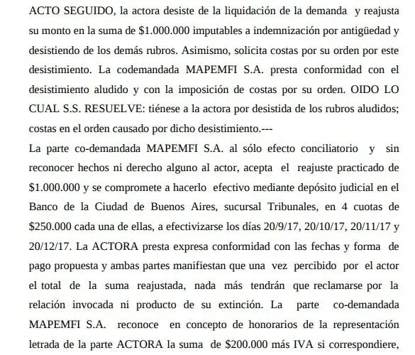 juicio laboral de Adorni