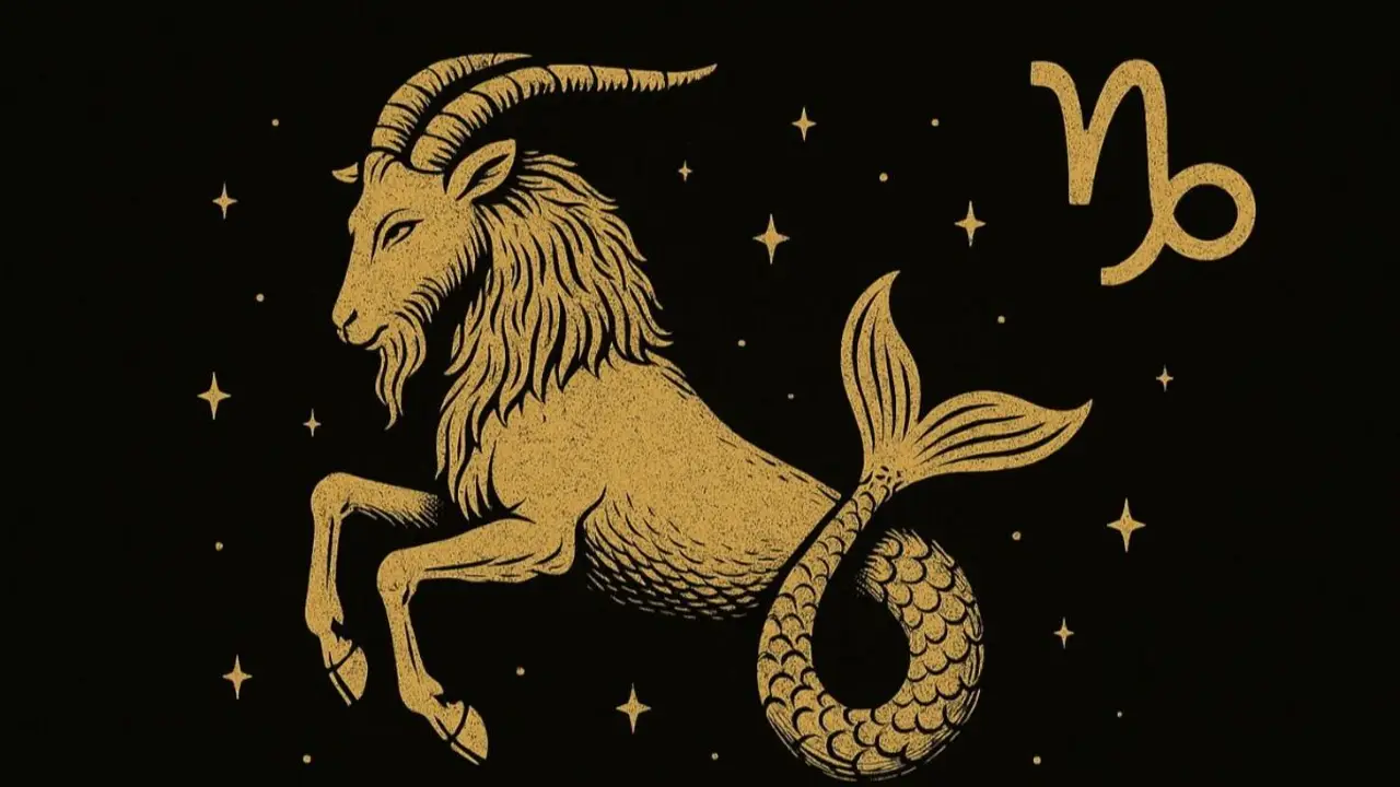 Símbolo de Capricornio en dorado