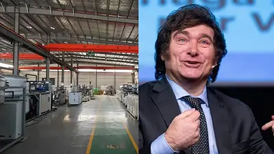 Fábrica vacía y Javier Milei Fábrica vacía y Javier Milei