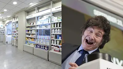 Farmacia y Javier Milei Farmacia y Javier Milei