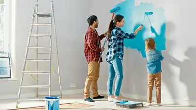 Familia pintando Familia pintando
