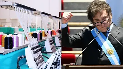 Fábrica textil y Javier Milei Fábrica textil y Javier Milei